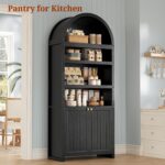 81" Tall Arched Cabinets,Bookcase with storage,Mid-Century Modern 6-Tier Bookshe... - Image 6