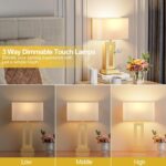 Seealle Bedroom Table Lamps Set of 2 - Touch Bedside Lamps with USB C+A, 3 Way D... - Image 3