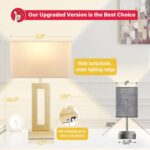 Seealle Bedroom Table Lamps Set of 2 - Touch Bedside Lamps with USB C+A, 3 Way D... - Image 4