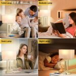 Seealle Bedroom Table Lamps Set of 2 - Touch Bedside Lamps with USB C+A, 3 Way D... - Image 6