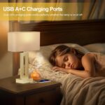 Seealle Bedroom Table Lamps Set of 2 - Touch Bedside Lamps with USB C+A, 3 Way D... - Image 7