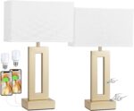 Seealle Bedroom Table Lamps Set of 2 - Touch Bedside Lamps with USB C+A, 3 Way D... - Image 8