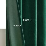 Joydeco Dark Green Velvet Curtains 96 inch Length 2 Panels Burg Set, Luxury Rod ... - Image 5
