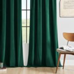 Joydeco Dark Green Velvet Curtains 96 inch Length 2 Panels Burg Set, Luxury Rod ... - Image 8