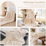 Chunky Knit Blanket - Luxury Soft Cozy 60 * 80 Throw Blanket,100% Woven Blanket ... - Image 4