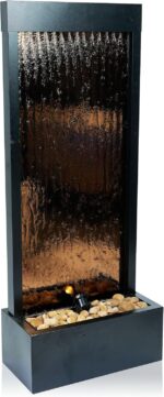 Alpine Corporation 48" Tall Indoor Modern Wall Mounted Zen Mirror Waterfall Floo... - Image 6