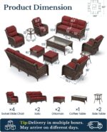 HILLGA 11-Piece Luxury Patio Furniture Set with 6" Thick Cushions, Weather-Resis... - Image 3