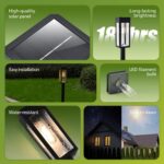 Philips 8 Packs Solar Pathway Lights Outdoor, Glass Metal Led Garden Landscape L... - Image 4