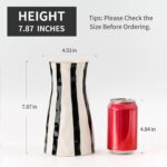 SIDUCAL Elegant Black and White Striped Ceramic Vase – Modern Home Décor Flower ... - Image 4