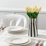 SIDUCAL Elegant Black and White Striped Ceramic Vase – Modern Home Décor Flower ... - Image 6