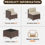 Aoxun Patio Furniture Sets, 7-Piece Outdoor Patio Furniture with Thick Cushions,... - Image 3