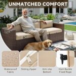 Aoxun Patio Furniture Sets, 7-Piece Outdoor Patio Furniture with Thick Cushions,... - Image 5