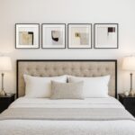 4 Piece Framed Neutral Abstract Wall Art Set, Tan and Black Geometric Modern Pic... - Image 3