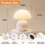 NIORSUN Wireless Mushroom Lamp,Table Lamp for Bedroom, Portables Cordless Lamps,... - Image 3