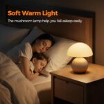 NIORSUN Wireless Mushroom Lamp,Table Lamp for Bedroom, Portables Cordless Lamps,... - Image 5