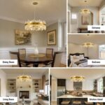 Siljoy Modern Crystal Chandelier, 12-Light Brushed Gold Round K9 Crystal Raindro... - Image 6