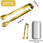 JCREN 12 Pcs Serving Tongs, Small Serving Utensils for Parties Catering Gold Ton... - Image 3