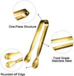 JCREN 12 Pcs Serving Tongs, Small Serving Utensils for Parties Catering Gold Ton... - Image 4