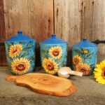 Certified International Golden Sunflowers Set of 3 Canisters: 54 oz., 64 oz.,92 ... - Image 8