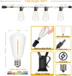 Svater Outdoor String Lights 100 FT ST38 Patio String Lights with 52 Waterproof ... - Image 5