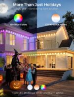 Smart Permanent Outdoor Lights Pro, 150ft 90LED RGB+IC+Warm/Cool White for Daily... - Image 3