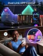 Smart Permanent Outdoor Lights Pro, 150ft 90LED RGB+IC+Warm/Cool White for Daily... - Image 5