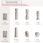 6 Pcs Small Handmade Ribbed Pillar Candle Set, Soy Wax Modern Home Decor for Liv... - Image 4