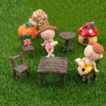 Fairy Garden Accessories Miniature Table and Chairs Set Micro Landscape Decorati... - Image 4