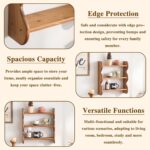 100% Solid Wood Wall Shelf 3-Tier, Rustic Floating Shelves Wall Mounted Storage ... - Image 6