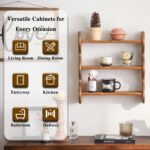 100% Solid Wood Wall Shelf 3-Tier, Rustic Floating Shelves Wall Mounted Storage ... - Image 7
