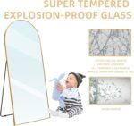 ZHUNFA Arched Full Length Mirror,71x32 Oversized Floor Mirror with Stand,Gold La... - Image 5