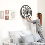 Micasso Farmhouse Large Wall Clock: 24Inch Rustic Tree of Life Metal with Wood F... - Image 4