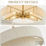20”Hand Woven Rattan Chandelier Boho Pendant Light Adjustable Coastal Pendant Li... - Image 4