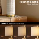 PoKat Touch Bedside Table Lamps with USB Ports for Bedroom Living Room, 25'' Dim... - Image 4