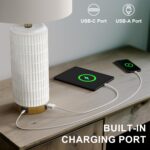 PoKat Touch Bedside Table Lamps with USB Ports for Bedroom Living Room, 25'' Dim... - Image 5