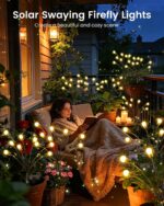 OZS 6 Pack Total 48 LED Solar Garden Lights Fairy Outdoor - Solar Firefly Lights... - Image 5
