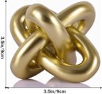 Golden Knot Statue, Three Knot Sculpture Home Decor Accents, Knot Sculptures and... - Image 3
