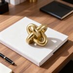 Golden Knot Statue, Three Knot Sculpture Home Decor Accents, Knot Sculptures and... - Image 5