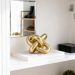 Golden Knot Statue, Three Knot Sculpture Home Decor Accents, Knot Sculptures and... - Image 7