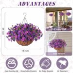 Artificial Silk Flowers Hanging Baskets Outdoors Indoors, Daisy with Eucalyptus ... - Image 3