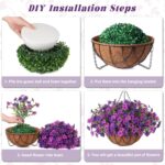 Artificial Silk Flowers Hanging Baskets Outdoors Indoors, Daisy with Eucalyptus ... - Image 4