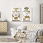 2 pieces Vintage Perfume Bottle Canvas Wall Art Modern Luxury Posters Print Fash... - Image 4