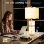 Natural Alabaster Table Lamps Set of 2 - Table Lamp with Night Light for Bedroom... - Image 5