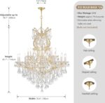 Gold Large Crystal Chandelier-24-Light Chandelier Light Fixture Modern Maria The... - Image 4