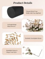 BLOSMON Fake Flowers Centerpieces for Tables: Gifts for Women Metal Vase with 12... - Image 4