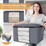 Fab totes Storage Bags,Clothes Blanket Storage Bins Foldable Closet Organizers w... - Image 6