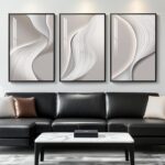 Large Framed Modern Abstract Wall Art for Living Room, Minimalist Bright Style P... - Image 4
