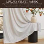 100% Blackout Ivory Off White Velvet Curtains 84 inch Long for Living Room,Set o... - Image 4