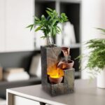 Tabletop Indoor Water Fountain – 3-Tier Rock Waterfall Fountain with Warm LED Li... - Image 3