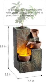 Tabletop Indoor Water Fountain – 3-Tier Rock Waterfall Fountain with Warm LED Li... - Image 5